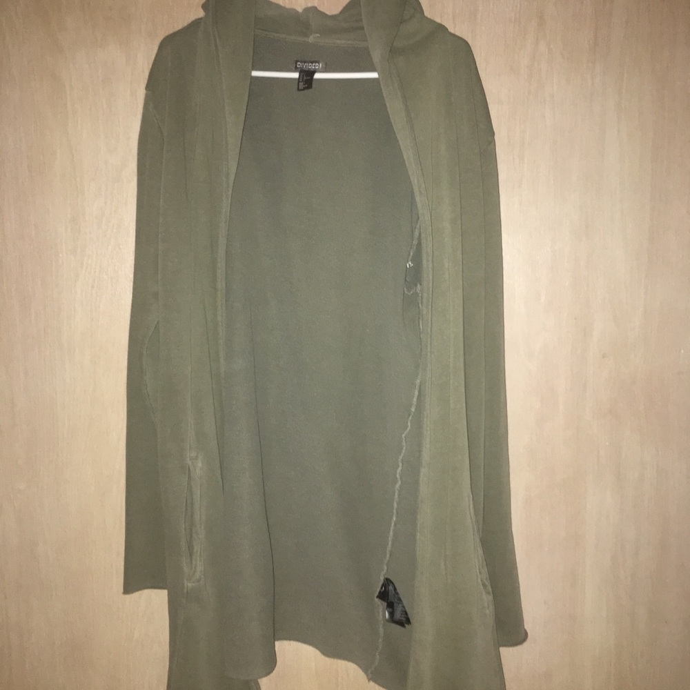Olive green long cardigan